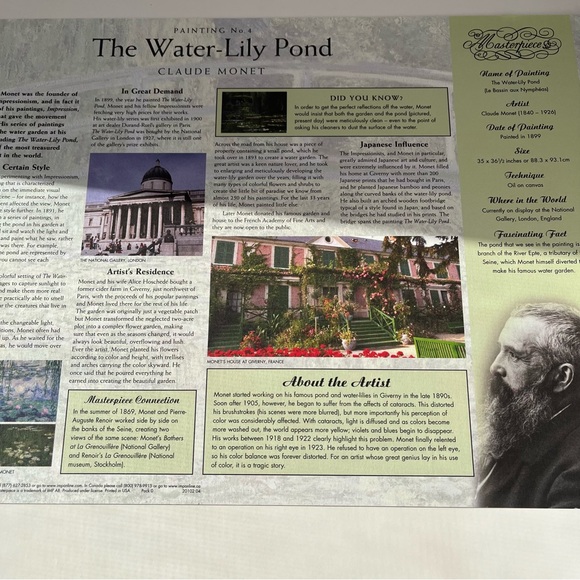 Classic Art Canvas Set - Mona Lisa, Venice, and Water Lilies Monet Decor - Picture 8 of 13